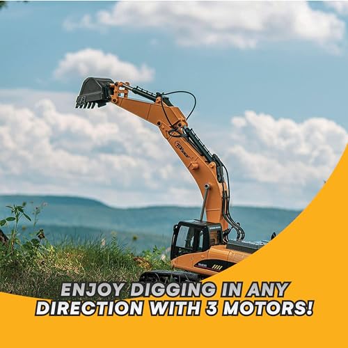 Top Race Excavator TR-215/211 2.4Ghz Remote Control Metal Excavator Construction Toy with Transmitter