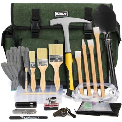 INCLY 26PCS Upgrade Geology Rock Pick Hammer Kit, Rock Hounding Equipment
