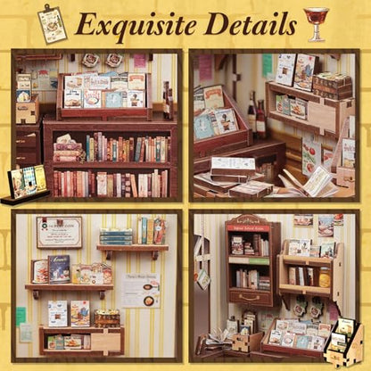 Fsolis Book Nook Kit - DIY Miniature House Kit - color: Cooking Bookstore