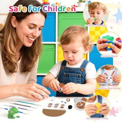 Air Dry Clay Kit for Kids 3+, 10PC Modeling Clay Animal Blind Box Craft