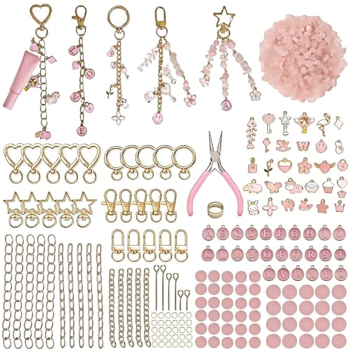 XHFXKCF 538Pcs Lip Gloss Keychain Making Kit with DIY Bag Charm - color: Pink