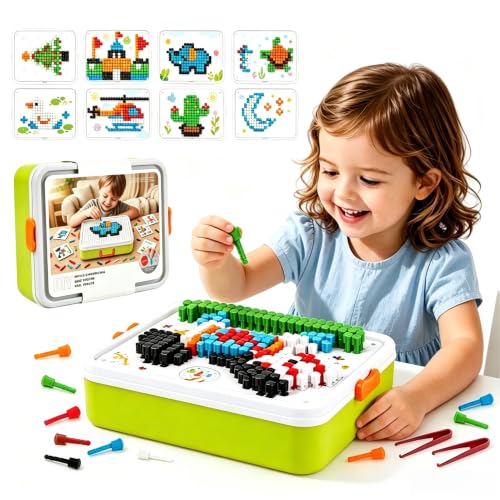 Puzzle for Kids 3-5: 3D Mushroom Nail Puzzle 460 Pieces Building Peg Kit