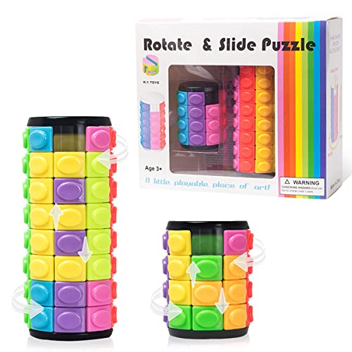 R.Y.TOYS Rotate and Slide Puzzle-Design Patent,Fidget Toys(Restore Order/Create Patterns) 8 Colors,4 and 8 Layers-Detach Piece for Quick Play,Brain Teaser,Sensory Toys Gifts,Easter Basket Stuffers - color: 8 Colors X (4 Layers + 8 Layers)