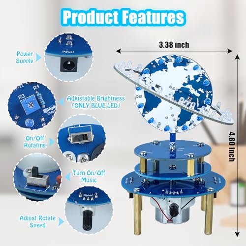 PEMENOL Soldering Project Kit, Rotating Solar System Globe Kit