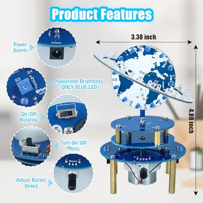 PEMENOL Soldering Project Kit, Rotating Solar System Globe Kit