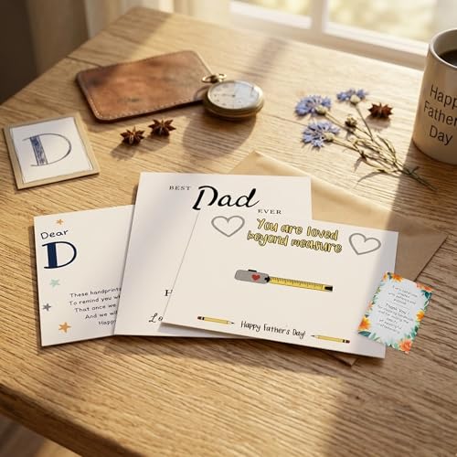 Fathers Day Crafts from Kids - Custom Handprint Set 3, Personalized Best Dad Ever Handprint Kit Family Handprint Craft Keepsake Personalized Fathers Day Dad Gifts from Kids Daughter Son for New Dad - color: Dadhandprintcard