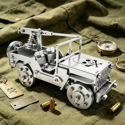 3D Metal Puzzle Mechanical Model Car Kit Stainless Steel Silver - color: D04-car Silver