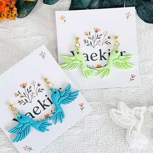 Xaekicr Hummingbird Polymer Clay Cutters for Earrings, 2PCS Clay Earring Cutters, Clay Tools and Molds for Jewelry DIY Making - color: K color