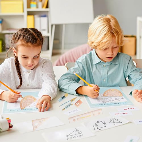 Geometry Set for Students, 8Pcs Math Kit with Compass & Protractor