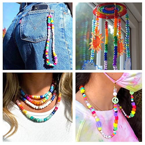 Quefe 48 Colors 4000pcs Pony Beads Bracelet Making Kit with Letter Beads - color: A-48 colors