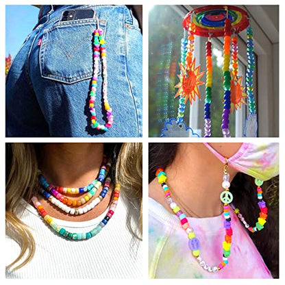 Quefe 48 Colors 4000pcs Pony Beads Bracelet Making Kit with Letter Beads - color: A-48 colors