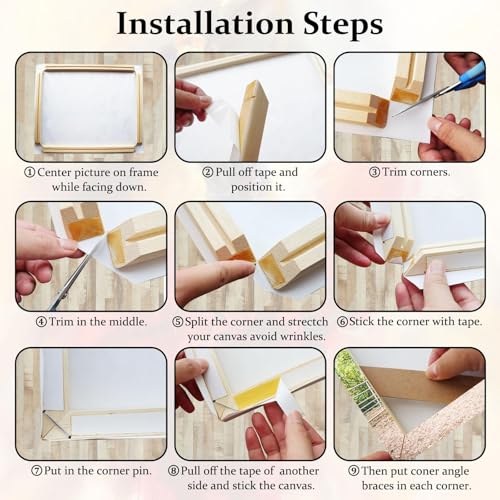 Texas Art DIY Wood Stretcher Bars for Canvas, Solid Wood Frame Kit, Easy to Assemble, Gallery Wrap for Oil Painting, Wall Posters, Customized Wooden Frame Kit for Diamond Painting, White, 10 x 16 - size: 10"x16"