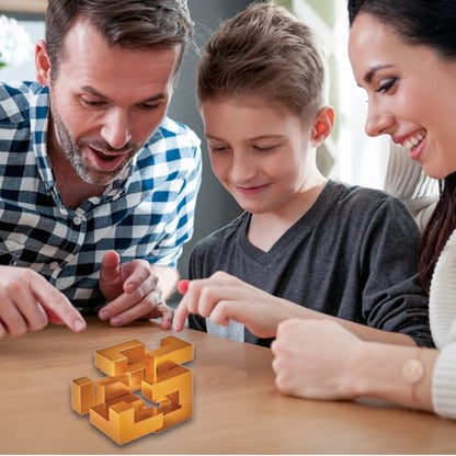Bits and Pieces Metal Brain Teaser Puzzle - Golden Knot - style: Golden Knot