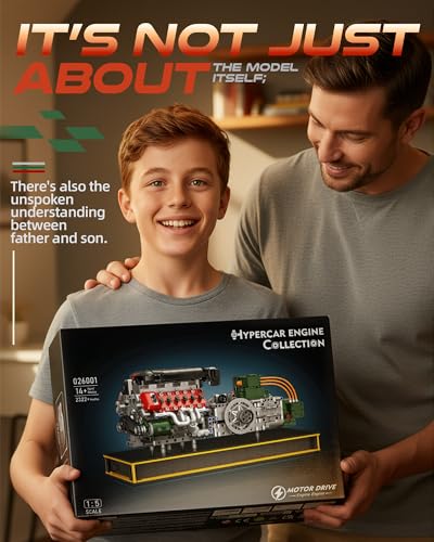 V12 Engine Kits That Runs with Motor & Battery for Adults Age 14+,2322PCS - color: Style 3
