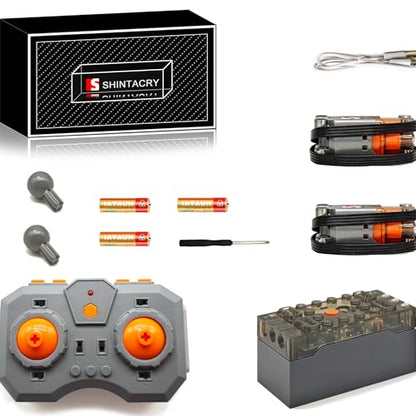 11-in-1 Power Functions High Speed L Motor, Variable Speed Remote Control, Rechargeable Lithium Battery Box Kit Compatible with Universal Technic Bricks Accessories, Adult, Programmable, MOC
