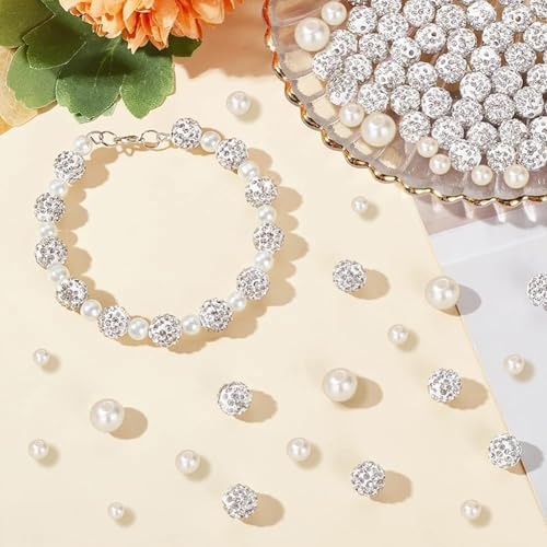 702 Pcs Bracelet Making Kit Pearl Beads for Bracelets for Adult - color: 08-White & Off-White