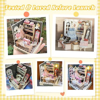 Flever Dollhouse Miniature DIY House Kit Creative Room with Furniture for Romantic Valentine's Gift (Beatific Atelier) - color: Beatific Atelier