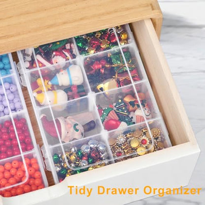2 Pack 8 Grids Bead Organizer and Small Parts Storage Tackle Boxes