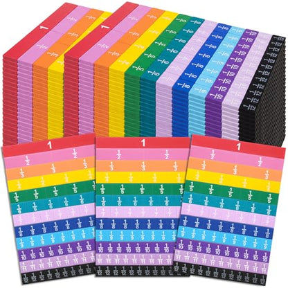 Sayglossy 40 Set Fraction Strip Manipulatives Math Fraction Tiles