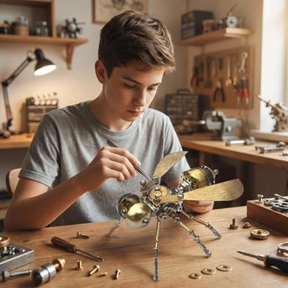 3D Metal Puzzle Mechanical Model Kit Steampunk Bee Insect 140+ Parts No Glue Build Premium Desktop Decor Christmas & Birthday Gift for Adults Hobbyists (Little Bee -B) - style: Little Bee -B