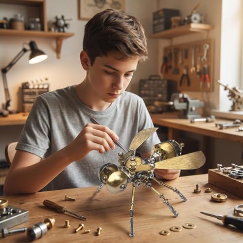 3D Metal Puzzle Mechanical Model Kit Steampunk Bee Insect 140+ Parts No Glue Build Premium Desktop Decor Christmas & Birthday Gift for Adults Hobbyists (Little Bee -B) - style: Little Bee -B