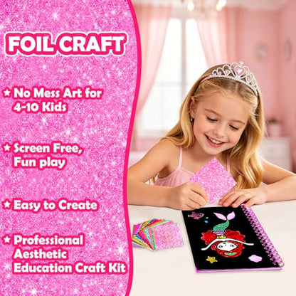 FUNNYB&G Foil Art Craft Kit for Kids, Sparkly Birthday Gift Toy for Girls - style: Princess