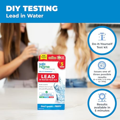 Safe Home® DIY Lead in Drinking Water Test Kit – Advanced Detection to 4 PPB – 5-Minute Test – 3 Levels of Test Results + Optional Testing at Our EPA-Certified Lab – Made in the USA – (4 Pack) - color: 4-Pack