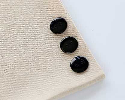 200pcs 5/8 inch (15mm) Black Buttons 2 Holes Resin Button for Sewing and DIY Crafts - color: Black