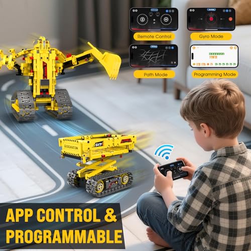 5-in-1 STEM Robotics Kits, 550 PCS Science Kits Building Blocks RC Robot Sets, App & Remote Control, Educational Toys for Kids Age 6 7 9 10 11 13 14+, DIY Gift for Boys & Girls