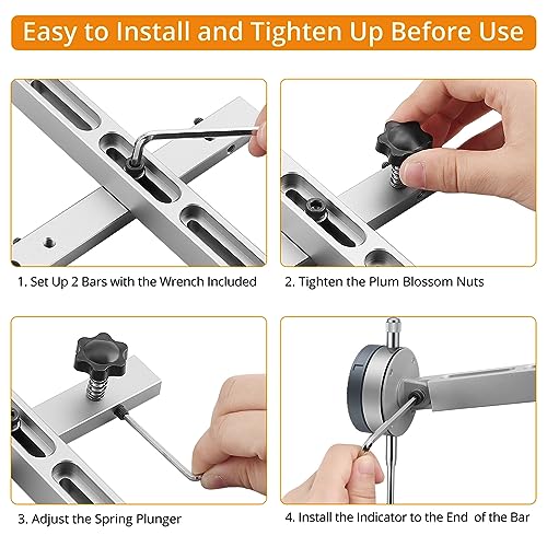 Neoteck 0-1"/0.0005" Digital Table Saw Gauge for 3/4" Miter Slot or More - color: Silver
