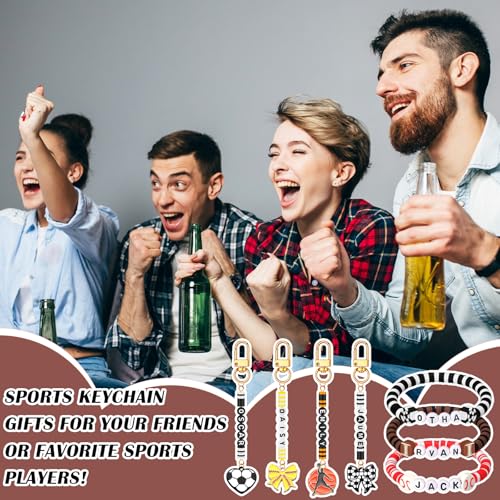 Hinly 3718 Pcs Sports Keychain Bracelet Making Kit DIY Name Bead Craft - color: Colorful, style: Sports Balls