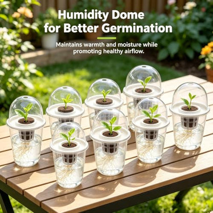 6 Pack Clear Hydroponic Nursery Pots with Humidity Dome for Seed Starting - color: Transparent-6 Pack