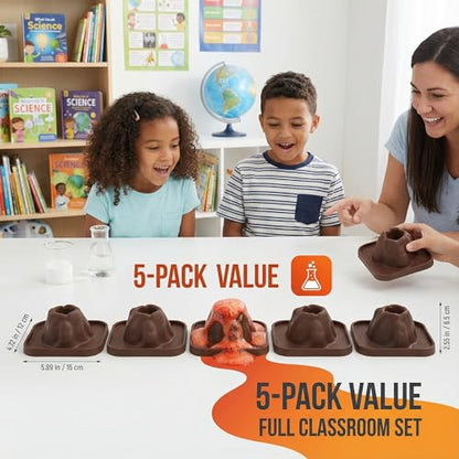 Toddmomy 5Pcs Volcanic Model Volcano Science Kit Eruption Toy DIY Demonstration Props Educational STEM Craft Kits for Classroom Homeschool Science Fair Projects - size: 15.00X12.00X6.50CM