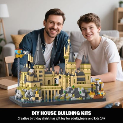 PQKIE Magic Castle Micro Mini Building Set, 2743 Pcs Magic House Model Building Toys, STEM Creative Magic World Office and Home Decor Bricks Kits, Christmas Birthday Gift for Adults Teens Kids 14+ - style: 2743 Pieces