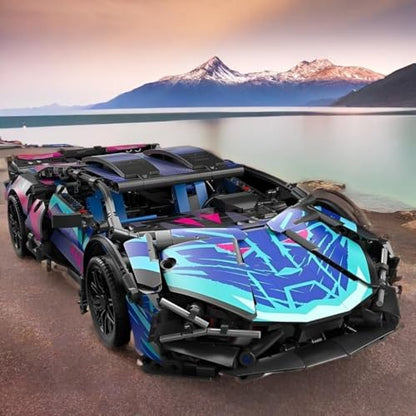Sport Car Building Block Sets for Adults,Technical Race Car Collectible 1:14 Model Scale Engineering Toy Racing Cars Birthday for Men Boys Teens Age 8+ 8-12 12 13 14 14+ - style: Static Car