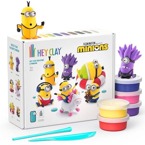 HEY CLAY Fat Brain Toys Minions, Air Dry Clay Kit with Interactive App for Kids & Tweens, Modeling Clay and Crafts Set for Kids Ages 5 to 11 - color: Full Set