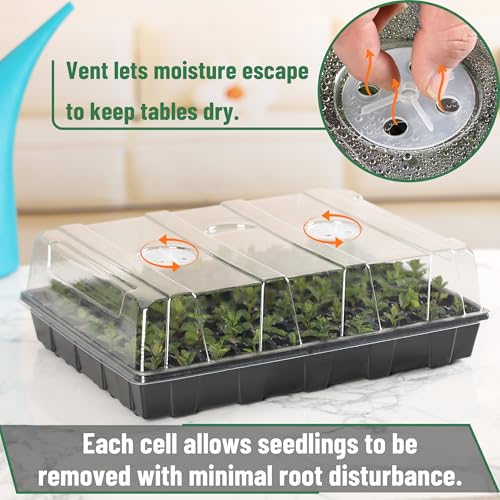 Mr. Pen- Seed Starter Tray Kit, 5 Pack, Total 350 Cells - size: 70-Cells 5-Pack