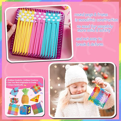 REENLIV Upgraded Weaving Loom Kit Toys for Kids & Adults, DIY Arts & Crafts - color: Purple