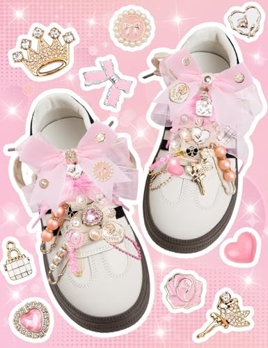 RQAYE Shoe Charms for Sneakers,Junk Socks Charms Kit with Lace Shoelaces - style: Cute Sweetheart