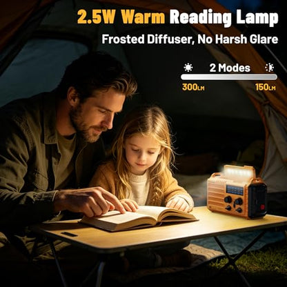 NOAA Weather Radio FM AM Shortwave, Emergency Radio 5000mAh Solar Crank - color: Yellow