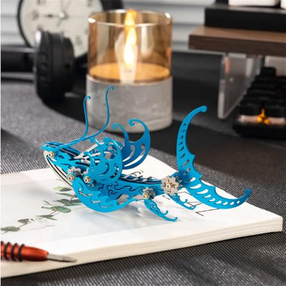 Whale 3D Metal Puzzle, Blue, 92 Pieces - color: Whale Blue
