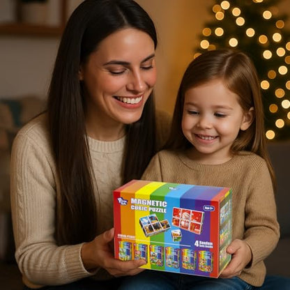 Pairez Toys Magnetic Cubes for Kids, 4 Random Theme Puzzle Cube Sets - color: Random 4 Sets
