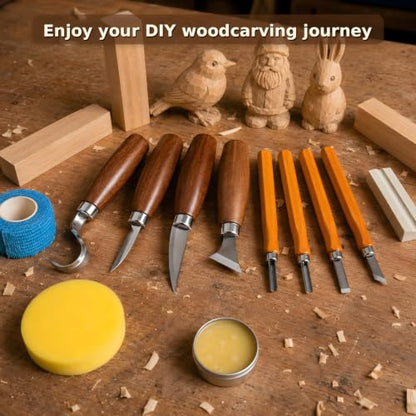 26Pcs Wood Carving Kit for Beginners, Perfect Woodworking Gifts for Men