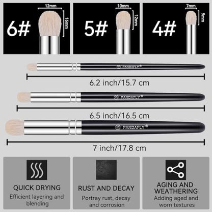 PANDAFLY Drybrush Set, 3 Sizes Hobby Detail Paint Brush Set - size: 3 Sizes