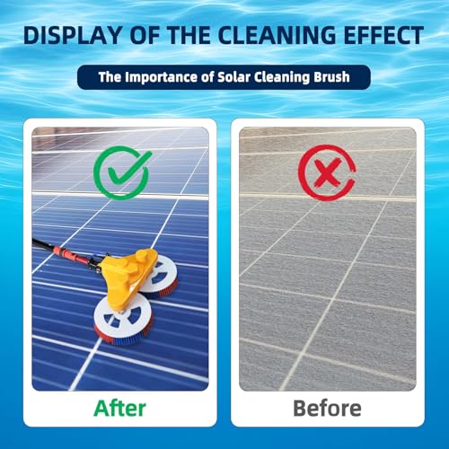 Cleaning Brush, 11 FT Adjustable Water Fed Pole Cleaning Kit, Solar Panel Cleaning Kit, Water Fed Pole Cleaning Equipment,Double-Head Automatic Cleaning Brush, with Power Converter - color: 11ft-inverter