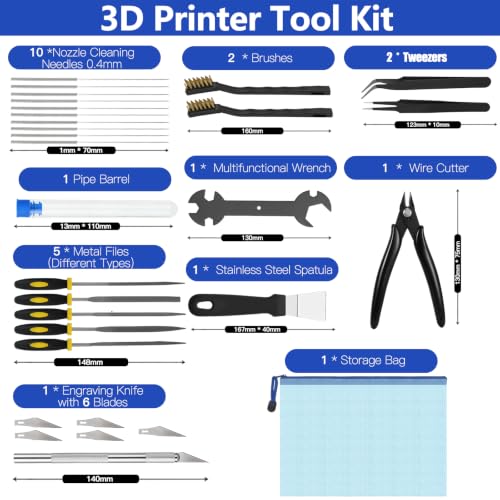 3D Printer Tools Kit, 28pcs 3D Printer Accessories for All FDM/SLA Printers