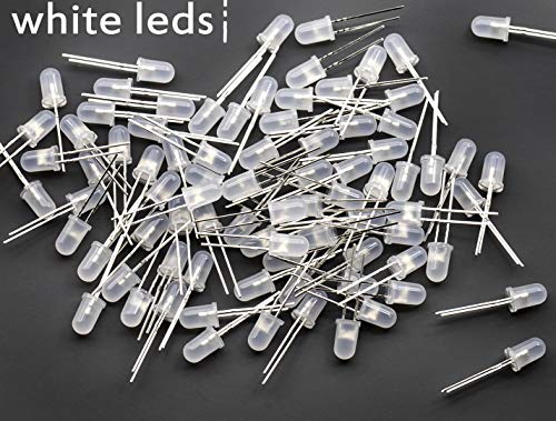 100pcs Ultra Bright 5mm LED Light Emitting Diode Diffused White - color: 5mm White 100pcs
