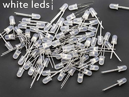 100pcs Ultra Bright 5mm LED Light Emitting Diode Diffused White - color: 5mm White 100pcs