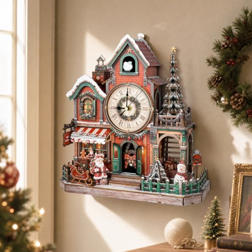 3D Wooden Puzzles for Adult,DIY Cuckoo Clock Kit(Christmas Cabin) - color: Christmas Clock