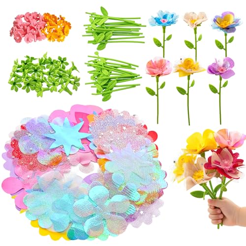 180 Piece Fabric Flower Refill Kit for DIY Bouquets and Flower Maker - color: Accessories Set